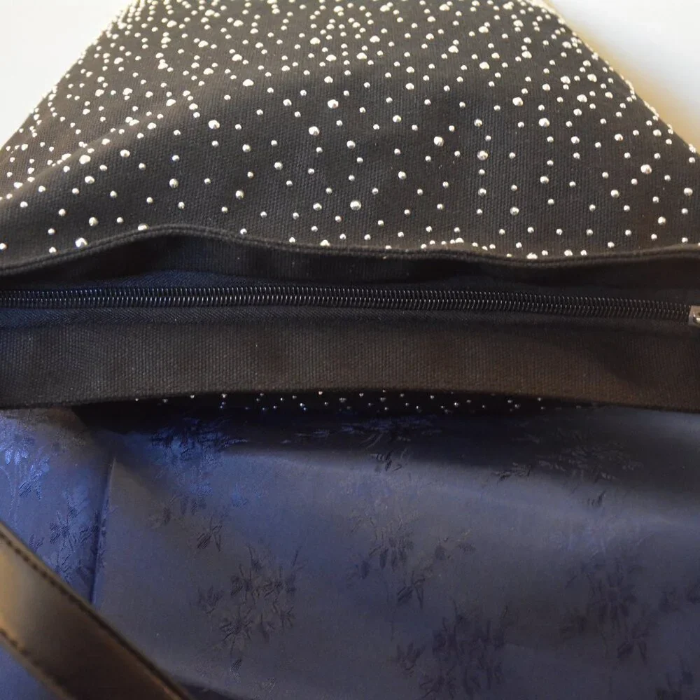 Black Shimmering Studs Bucket Bag - Picture 6 of 7